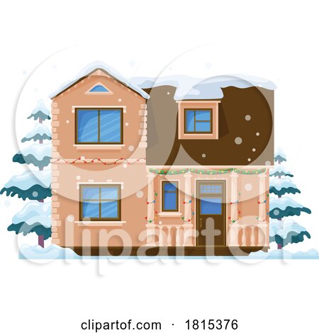 Winter House Clipart by Vector Tradition SM