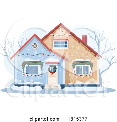 Winter House Clipart by Vector Tradition SM