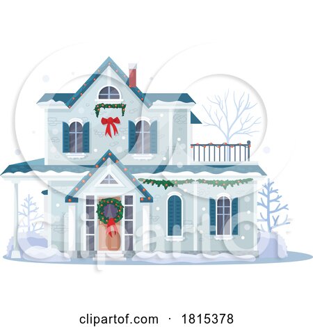 Winter House Clipart by Vector Tradition SM