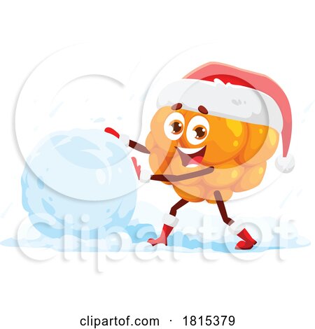 Christmas Cloudberry Mascot Clipart by Vector Tradition SM