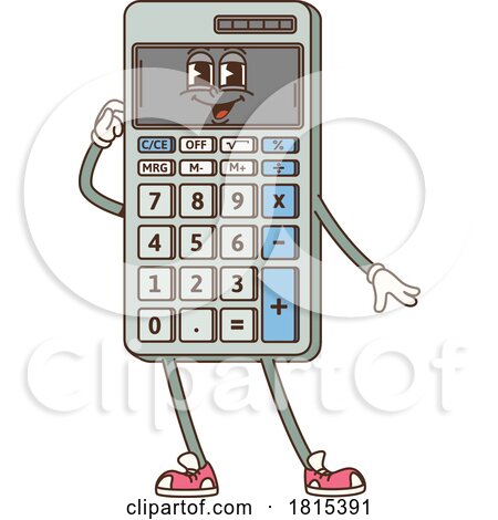 Calculator School Mascot Clipart by Vector Tradition SM