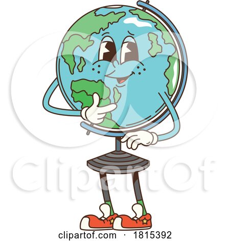 Desk Globe Mascot Clipart by Vector Tradition SM