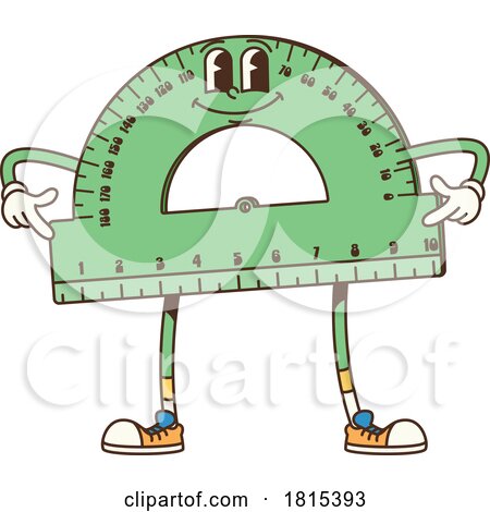 Protractor Ruler School Mascot Clipart by Vector Tradition SM