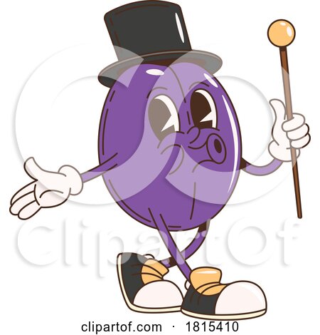 Magician Plum Mascot Clipart by Vector Tradition SM