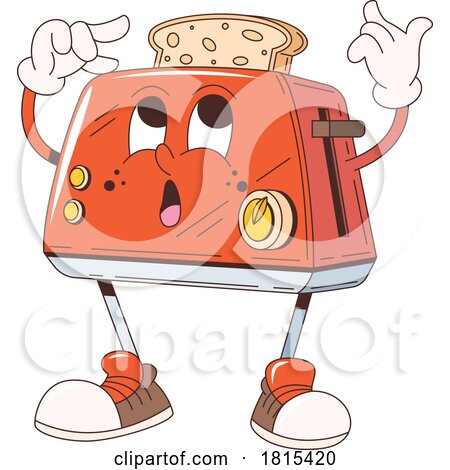 Toaster Mascot Clipart by Vector Tradition SM