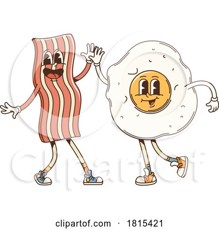 Bacon and Egg Mascots Clipart by Vector Tradition SM