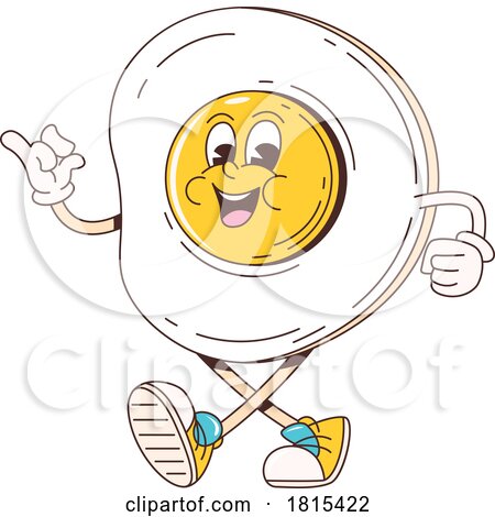 Retro Cartoon Fried Egg Mascot Clipart by Vector Tradition SM