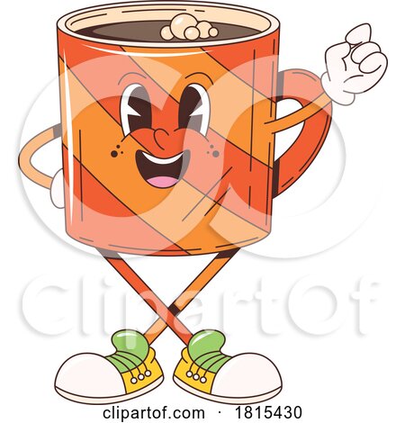 Retro Cartoon Coffee Mascot Clipart by Vector Tradition SM