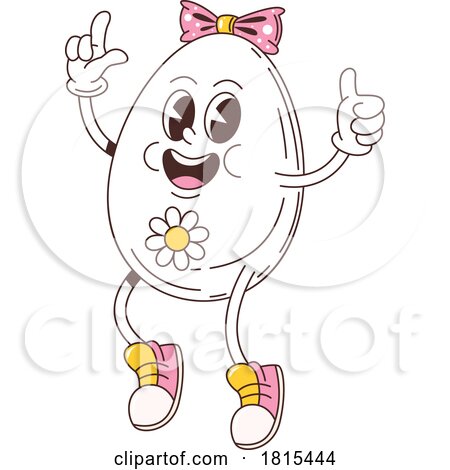 Retro Cartoon Egg Mascot Clipart by Vector Tradition SM