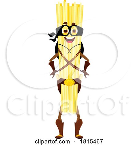 Spaghetti Pasta Bandit Mascot Clipart by Vector Tradition SM