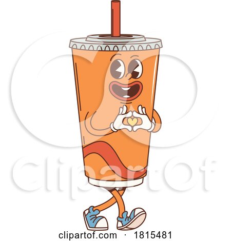 Retro Cartoon Fountain Soda Mascot Clipart by Vector Tradition SM