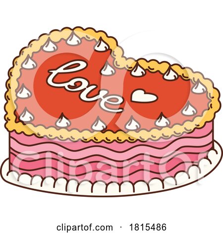 Retro Cartoon Heart Cake Clipart by Vector Tradition SM