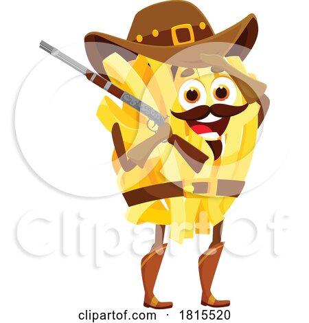 Fettuccine Pasta Cowboy Mascot Clipart by Vector Tradition SM