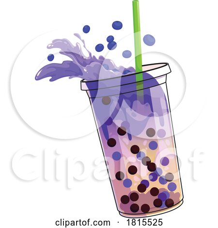 Blueberry Boba Bubble Tea Clipart by Vector Tradition SM