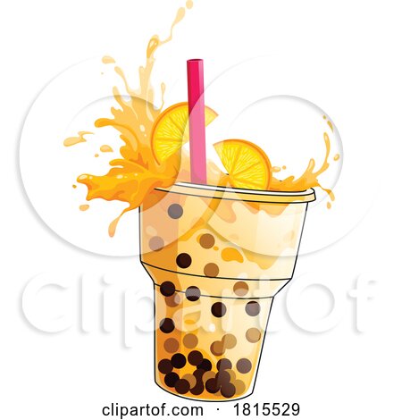 Citrus Boba Bubble Tea Clipart by Vector Tradition SM