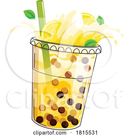 Lemon Boba Bubble Tea Clipart by Vector Tradition SM