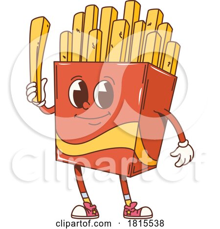 Retro Cartoon French Fries Character Clipart by Vector Tradition SM