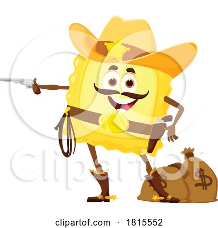 Ravioli Pasta Sheriff Mascot Clipart by Vector Tradition SM