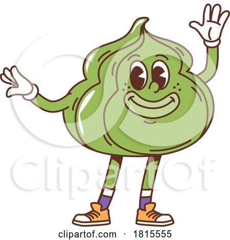 Retro Cartoon Wasabi Character Clipart by Vector Tradition SM