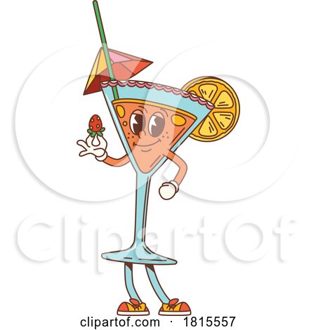 Retro Cartoon Cocktail Character Clipart by Vector Tradition SM