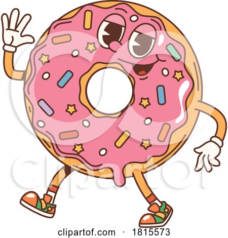 Retro Cartoon Donut Character Clipart by Vector Tradition SM