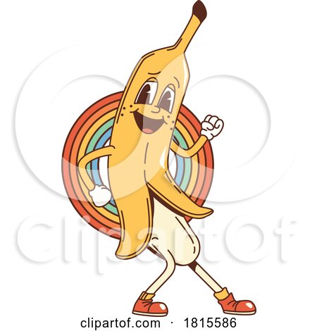 Retro Cartoon Banana Character Clipart by Vector Tradition SM