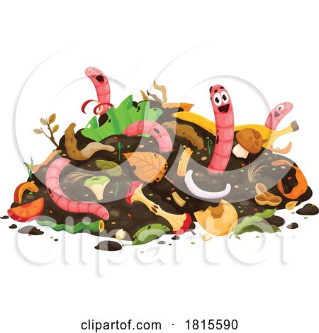 Earth Worms in a Compost Pile Clipart by Vector Tradition SM