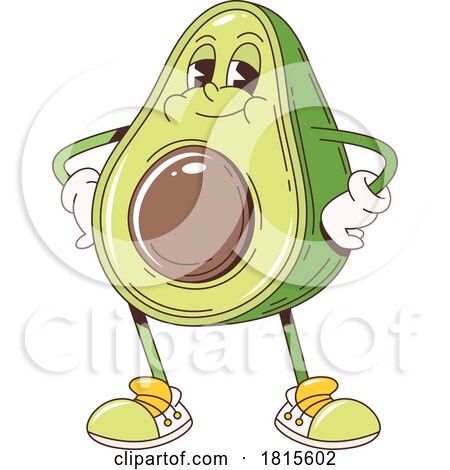 Halved Avocado Mascot Clipart by Vector Tradition SM