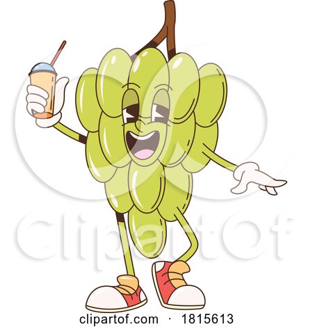 Grapes Mascot Clipart by Vector Tradition SM