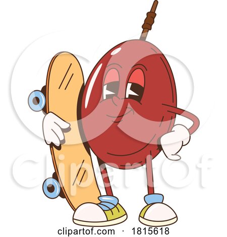 Skater Passion Fruit Mascot Clipart by Vector Tradition SM