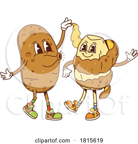 Potato Peeling Another Mascot Clipart by Vector Tradition SM