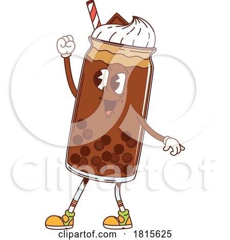 Chocolate Boba Tea Food Mascot Clipart by Vector Tradition SM