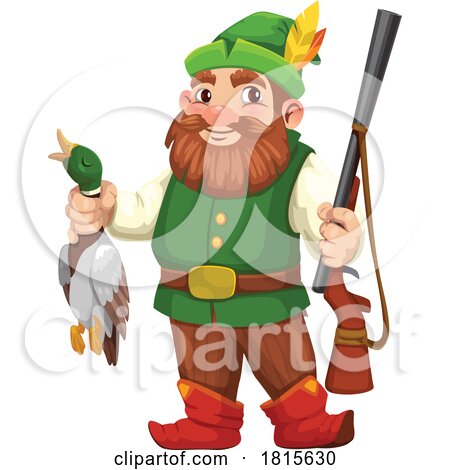 Gnome Duck Hunting Clipart by Vector Tradition SM