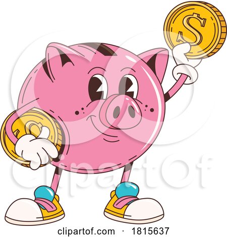 Piggy Bank Financial Mascot Clipart by Vector Tradition SM