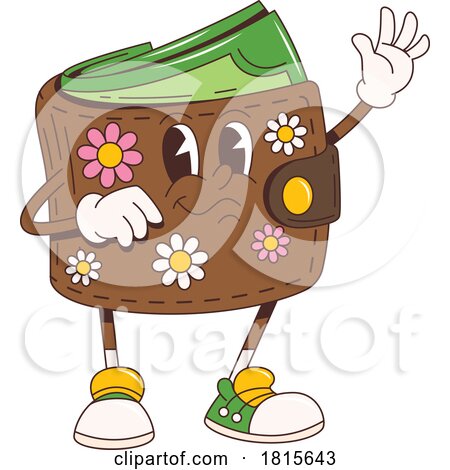 Hippie Wallet Mascot Clipart by Vector Tradition SM