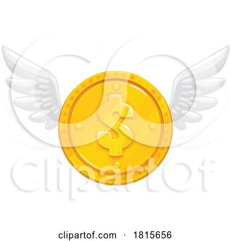 Winged Gold Coin Clipart by Vector Tradition SM