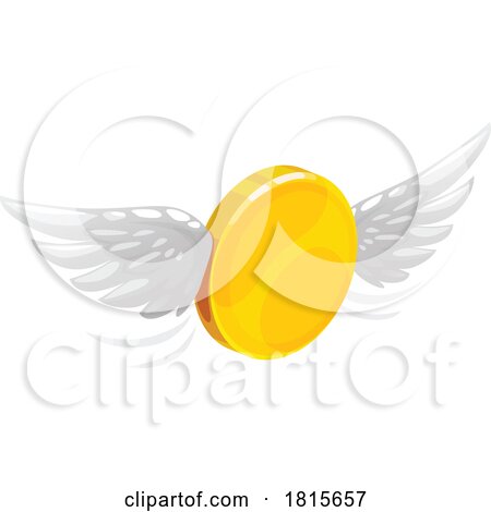 Winged Gold Coin Clipart by Vector Tradition SM