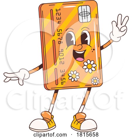 Happy Credit Card Mascot Clipart by Vector Tradition SM