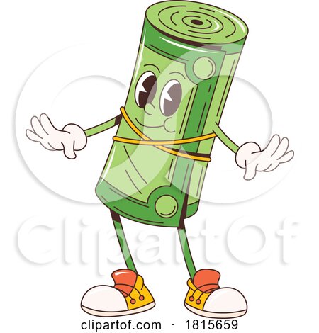 Cash Roll Mascot Clipart by Vector Tradition SM