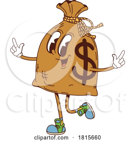 Money Bag Mascot Clipart by Vector Tradition SM