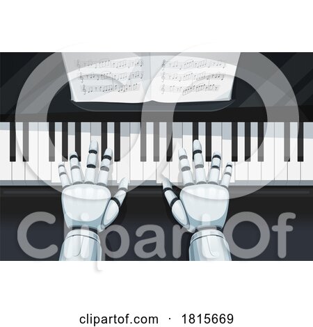 Robot Hands Playing a Piano by Vector Tradition SM