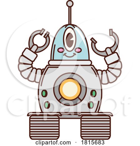 Retro Cartoon Robot Clipart by Vector Tradition SM