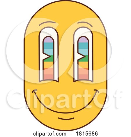 Rainbow Eyed Emoticon Clipart by Vector Tradition SM