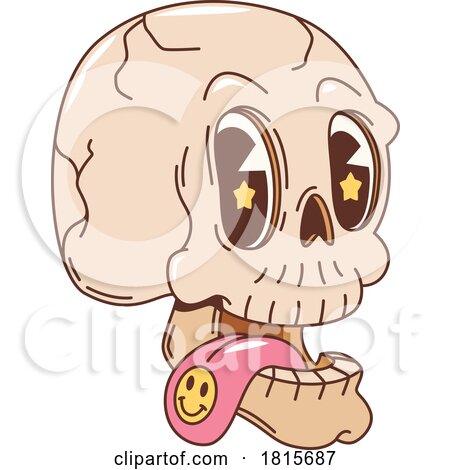 Skull with a Smiley Tongue Clipart by Vector Tradition SM