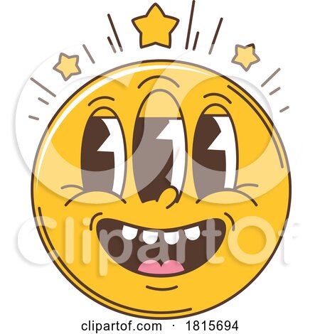 Retro Cartoon Emoticon with Stars Clipart by Vector Tradition SM