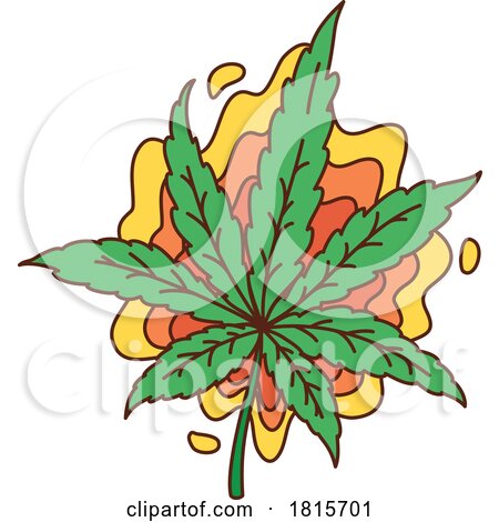 Retro Cartoon Pot Leaf Clipart by Vector Tradition SM