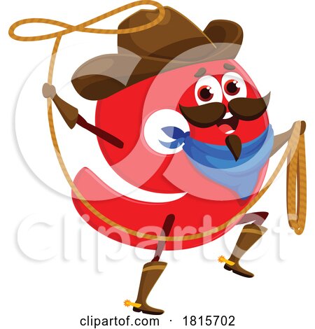 Cowboy Number Nine Mascot Clipart by Vector Tradition SM