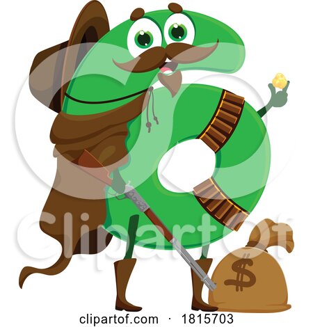 Robber Number 6 Mascot Clipart by Vector Tradition SM