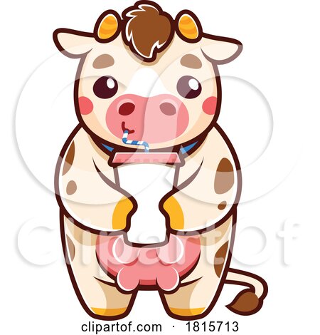 Cow Drinking Milk Clipart by Vector Tradition SM