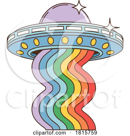 Retro Cartoon UFO Clipart by Vector Tradition SM